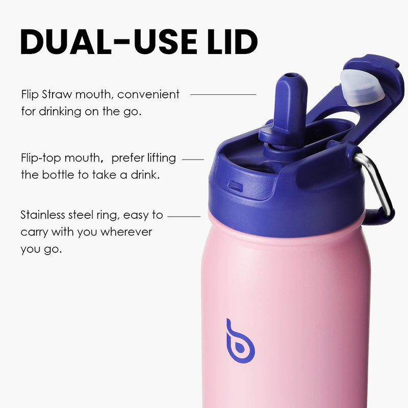 Peach Pink Flip Top Hydration Bottle 960ml main image 1
